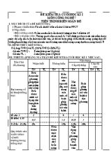 Đề kiêm tra cuối học kì I môn Công nghệ 7